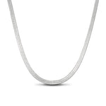 Sterling Silver Flexible Snake Chain Necklace In White Gold Plated