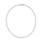 Sterling Silver Flexible Snake Chain Necklace In White Gold Plated