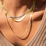 Sterling Silver Flexible Snake Chain Necklace In White Gold Plated