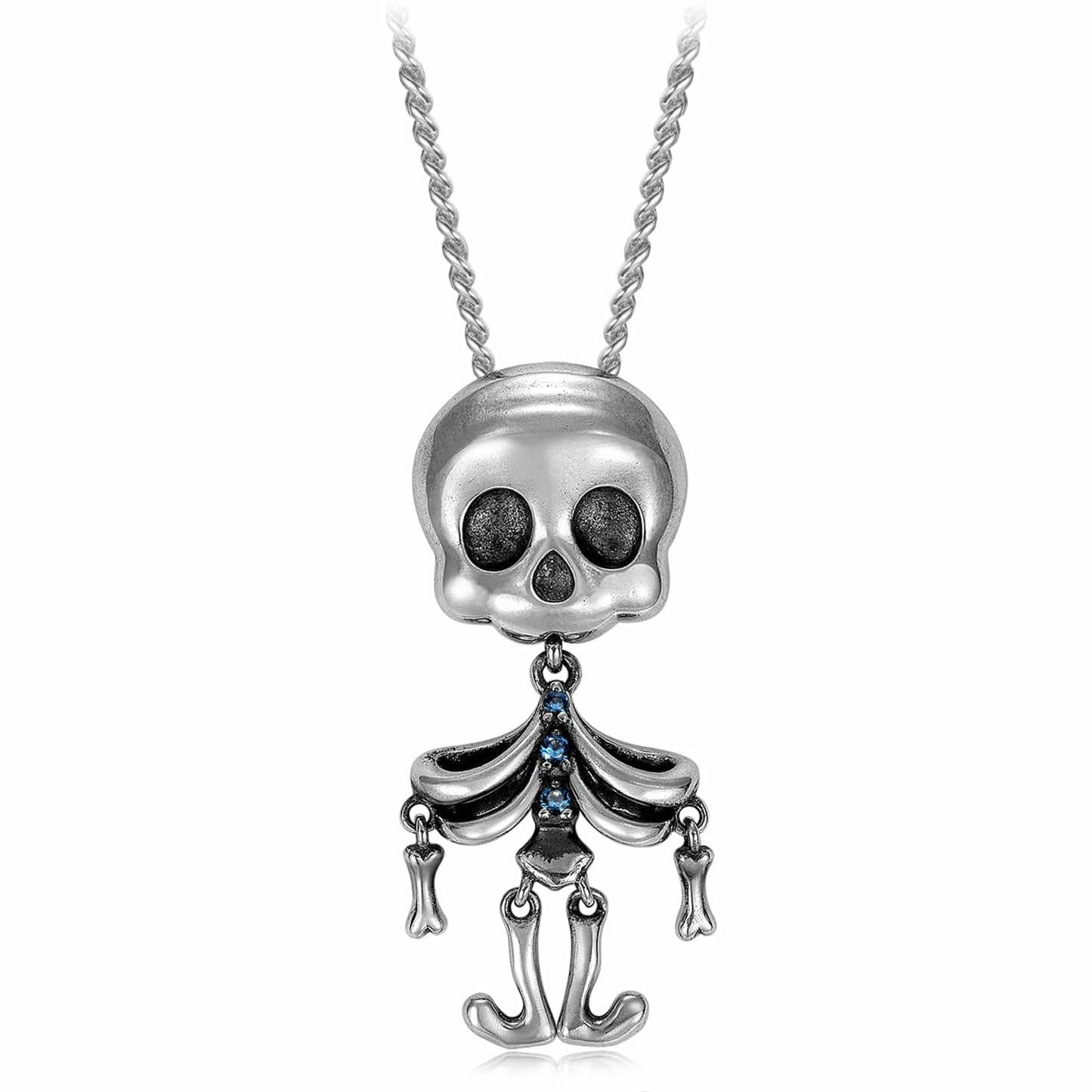 Limited Edition Flash Sale: Eerily Elegant Halloween-themed Zombie Skeleton Necklace in 925 Sterling Silver with Antique Finish