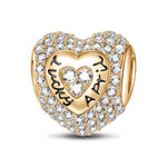 April Love Heart Birthstone Tarnish-resistant Silver Charms With Enamel In 14K Gold Plated - GONA