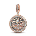 Black St. Beetle's Light Tarnish-resistant Silver Dangle Charms With Enamel In Rose Gold Plated - GONA