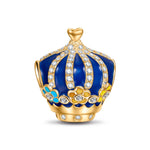 Blue Coronation of Love Tarnish-resistant Silver Charms With Enamel In 14K Gold Plated - GONA