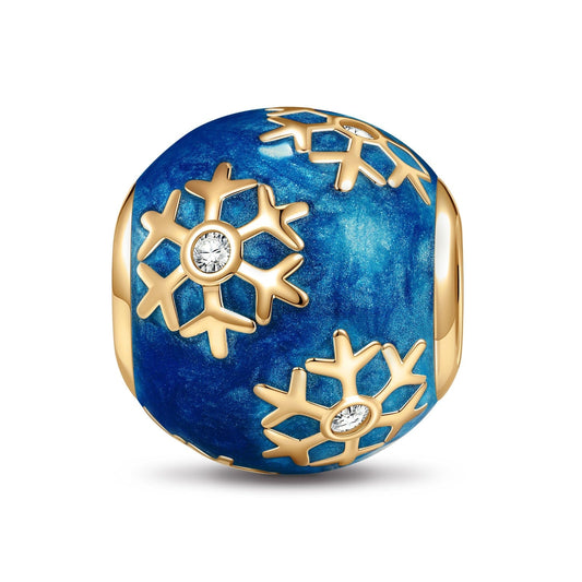 gon- Blue Ice and Snow Magic Tarnish-resistant Silver Charms With Enamel In 14K Gold Plated - GONA