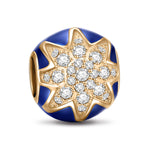 Blue Stars Shine Bright Tarnish-resistant Silver Charms With Enamel In 14K Gold Plated - GONA