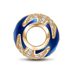 Blue Stars Shine Bright Tarnish-resistant Silver Charms With Enamel In 14K Gold Plated - GONA