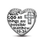 Sterling Silver God's Welfare Charms In White Gold Plated