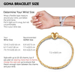 Sterling Silver Heart Bamboo Chain Bracelet In 14 Gold Plated