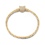 Sterling Silver Devil Bamboo Chain Bracelet In 14K Gold Plated