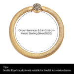 Sterling Silver Rectangular Charms Bracelet Flat Snake Chain Bracelet In 14K Gold Plated