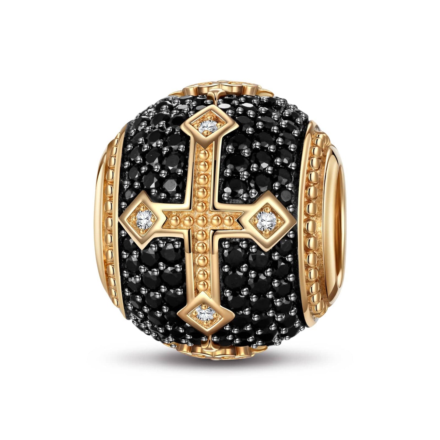 XL Size Imperial Faith Tarnish-resistant Silver Charms With Enamel In 14K Gold Plated For Men