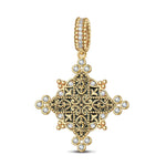 XL Size Light of Glory Tarnish-resistant Silver Charms With Enamel In 14K Gold Plated For Men
