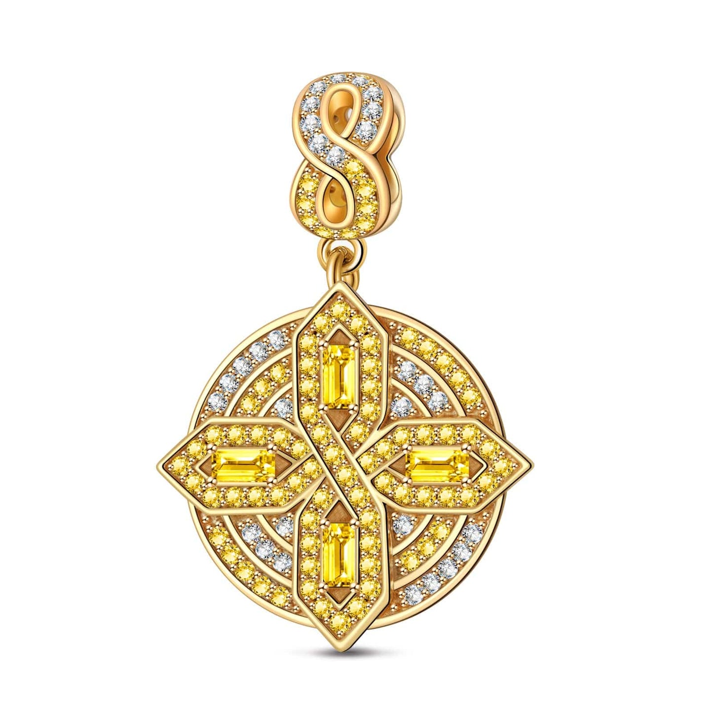 Golden Shield Tarnish-resistant Silver Charms In 14K Gold Plated