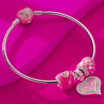 Classic Barbie Love Tarnish-resistant Silver Charms With Enamel In Silver Plated