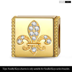 Iris Tarnish-resistant Silver Rectangular Charms In 14K Gold Plated