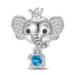 Elephant Queen Tarnish-resistant Silver Animal Charms In Silver Plated - Heartful Hugs Collection