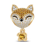 Clever Little Fox Tarnish-resistant Silver Animal Charms In 14K Gold Plated - Heartful Hugs Collection
