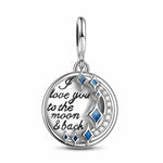 Sterling Silver Celtic Promise Charms With Enamel In White Gold Plated