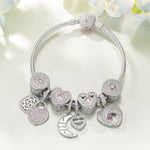 Sterling Silver My Only Love Charms In White Gold Plated