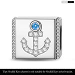 Sterling Silver Anchor Rectangular Charms In Silver Plated