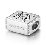 Sterling Silver Spaceship Rectangular Charms In Silver Plated