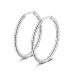 Tarnish-resistant Silver Classic Hoop Earrings with Sterling Silver Ear Post In Silver Plated