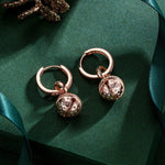 Sterling Silver Earrings Set with Tarnish-resistant Silver Brilliant Jingle Bell Charms In Rose Gold Plated