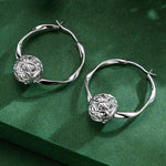 Sterling Silver Infinite Love Charms Earrings Set In White Gold Plated
