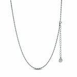 Sterling Silver Classic Twisted Chain Necklace In White Gold Plated