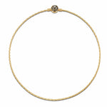 Sterling Silver Personalized Fashion Snap Chain Necklace with Enamel In 14K Gold Plated