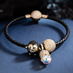 Sea Penguin And Octopus Tarnish-resistant Silver Charms Bracelet Set In 14K Gold Plated