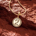 Sterling Silver Lucky Number Necklace Set In 14K Gold Plated