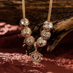 Sterling Silver The Queen In Autumn Garden Necklace Set With Enamel In 14K Gold Plated