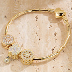 Sterling Silver Encounters Charms Bracelet Set In 14K Gold Plated