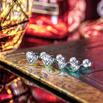 Sterling Silver Love Heart 6mm Zirconia Earrings In White Gold Plated